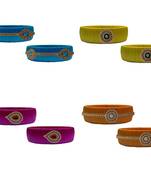 Handmade silk thread multicolor pearl bangles