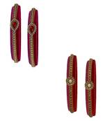 Multicolor pearl bangles silk thread 