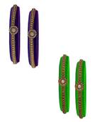 Multicolor pearl bangles silk thread 