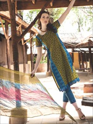multicolour printed cotton unstitched salwar with dupatta 1