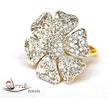 Floral Diamond Cocktail Ring 1