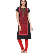 Black Printed Crepe  Ethnic Kurtis