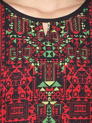 Black Printed Crepe  Ethnic Kurtis 4