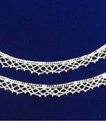 Ethnic India Silver Plated Lace Payal Anklets Pair Sp15