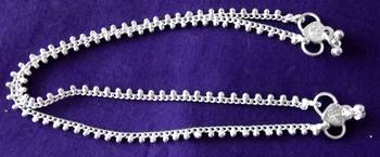 Silver Plated Chain Anklet Payal Pair Sa11 1