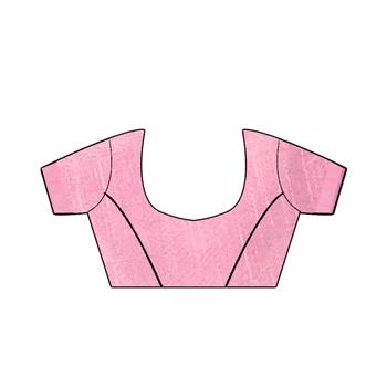 Pink Woven Georgette Saree With Blouse 5