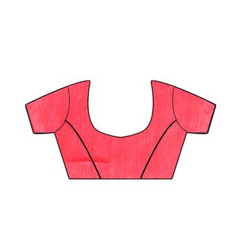 Red Woven Georgette Saree With Blouse 5