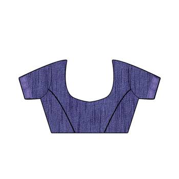 Navy Blue Woven Georgette Saree With Blouse 5