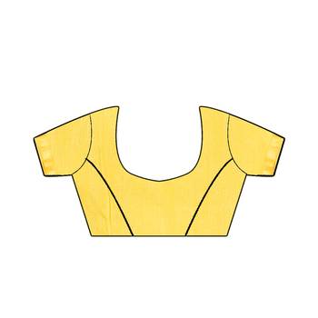 Yellow Woven Georgette Saree With Blouse 5
