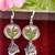 Handpainted Designer Silver Disc Earrings with Jhumka in Bottom