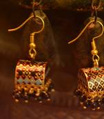 Designer Fine Detailed Meenkari Indian style Jhumka earrings