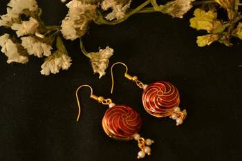 Designer Fine Detailed Meenkari Indian style Dangler earrings 1