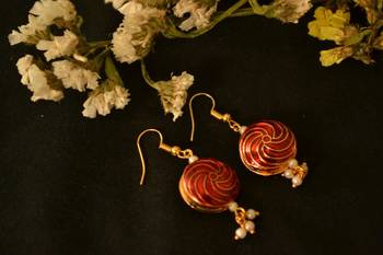 Designer Fine Detailed Meenkari Indian style Dangler earrings 2