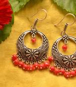 Designer Oxidised Silver jhumka Earrings