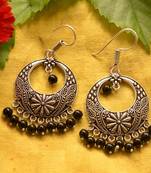 Designer Oxidised Silver jhumka Earrings