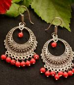 Designer Oxidised Silver jhumka Earrings