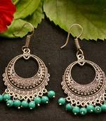Designer Oxidised Silver jhumka Earrings