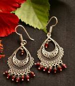 Designer Oxidised Silver jhumka Earrings