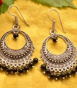 Designer Oxidised Silver jhumka Earrings