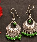 Designer Oxidised Silver jhumka Earrings