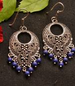 Designer Oxidised Silver jhumka Earrings