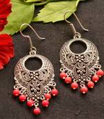 Designer Oxidised Silver jhumka Earrings
