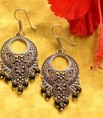 Designer Oxidised Silver jhumka Earrings
