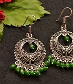 Designer Oxidised Silver jhumka Earrings