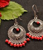 Designer Oxidised Silver jhumka Earrings