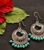 Designer Oxidised Silver jhumka Earrings