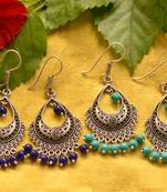 Designer Oxidised Silver jhumka Earrings