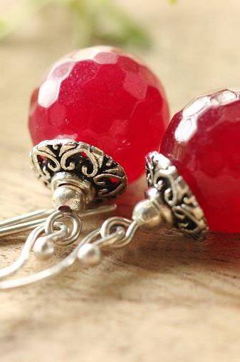 Designer Single Stonre Semi-Precious Agtes bead Earrings