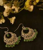 Designer Oxidised Silver jhumka Earrings