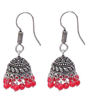 Designer Oxidised Silver jhumka Earrings 1
