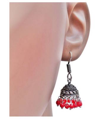 Designer Oxidised Silver jhumka Earrings 2