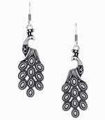 Designer Oxidised Silver jhumka Earrings