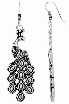 Designer Oxidised Silver jhumka Earrings