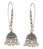 Designer Oxidised Silver jhumka Earrings