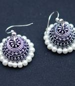 Designer Oxidised Silver jhumka Earrings
