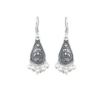 Designer Oxidised Silver jhumka Earrings 1