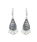Designer Oxidised Silver jhumka Earrings