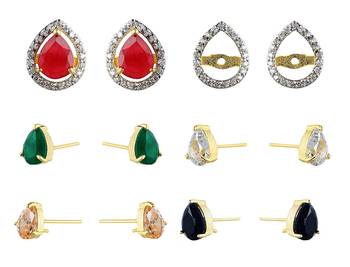 Designer inter-changeable 5 In 1 Colourful Studs to match daily outfits 1