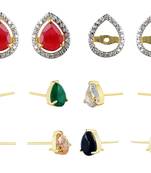 Designer inter-changeable 5 In 1 Colourful Studs to match daily outfits