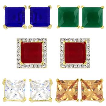 Designer inter-changeable 5 In 1 Colourful Studs to match daily outfits 1