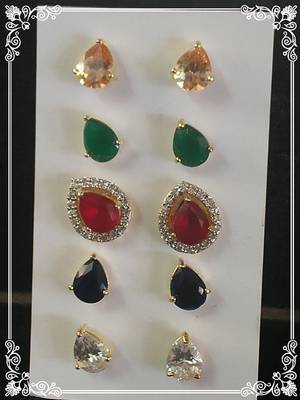 Designer inter-changeable 5 In 1 Colourful Studs to match daily outfits 1
