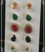 Designer inter-changeable 5 In 1 Colourful Studs to match daily outfits