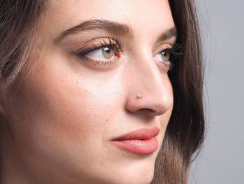 Designer green Coloured Diamond Classic Nose Pin or Nose Ring 1