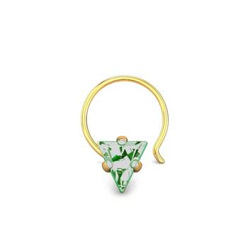 Designer green Coloured Diamond Classic Nose Pin or Nose Ring 2