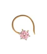 Designer Light Pink Coloured Diamond Classic Nose Pin or Nose Ring
