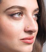 Designer Orange Coloured Diamond Classic Nose Pin or Nose Ring
